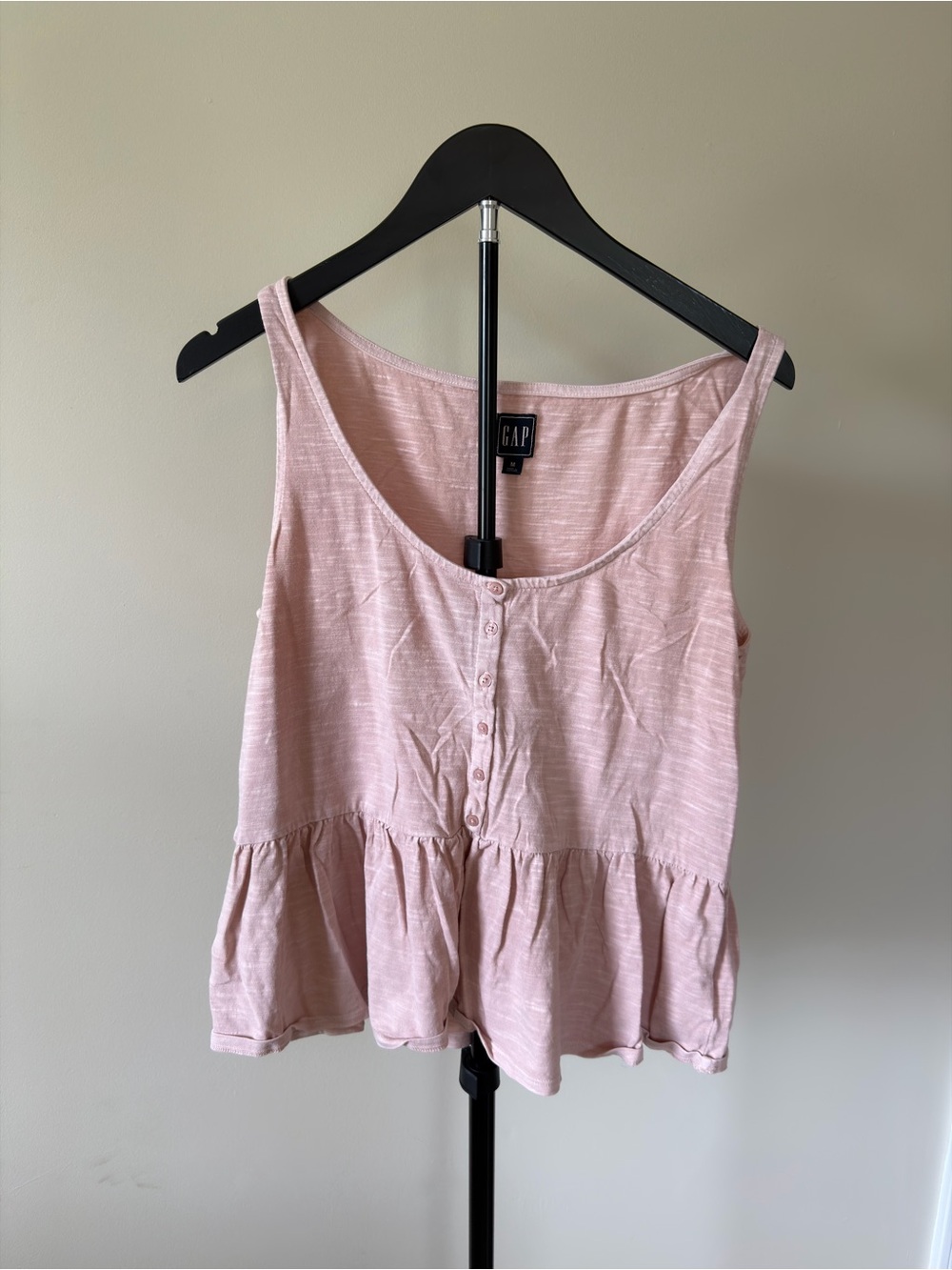GAP Light Pink Peplum Button-Front Camisole